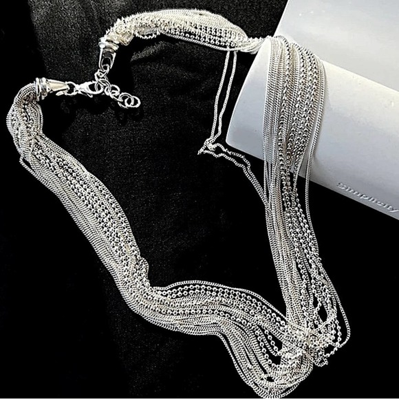 Sterling Silver Multilayer Necklace - Picture 3 of 5